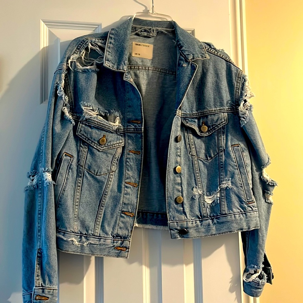 ASOS slouchy distressed denim jacket